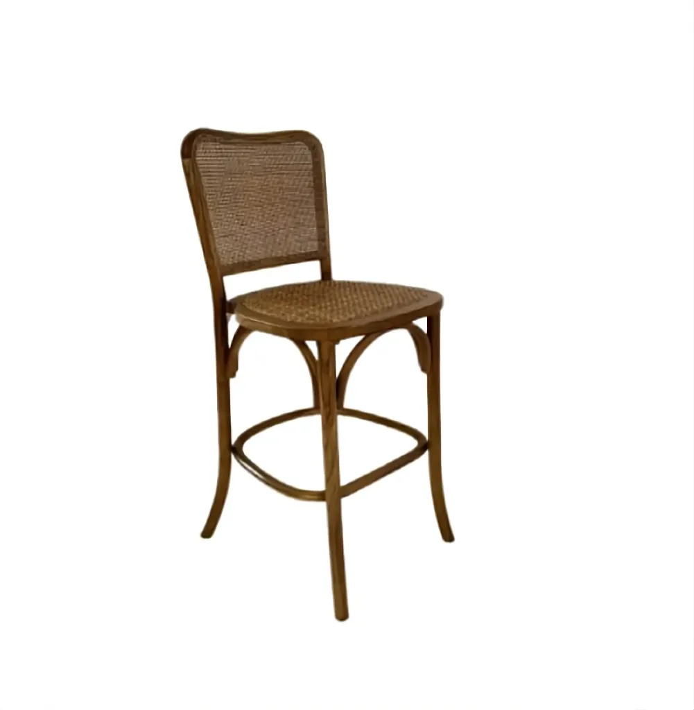 MODELO KING TABURETE MADERA DE HAYA Y RATTAN